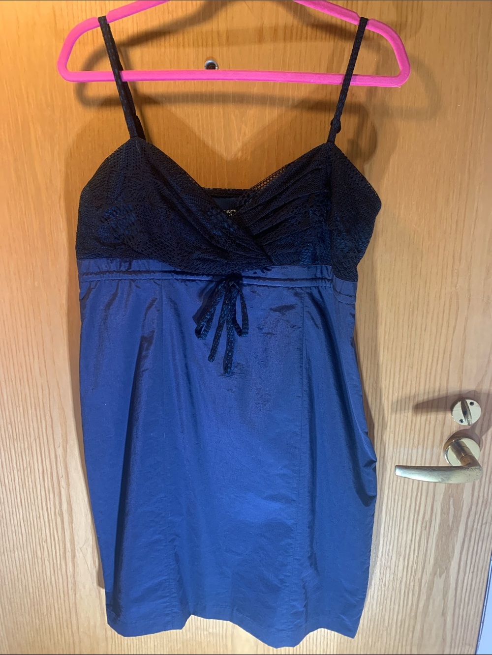 Marc New York Navy Blue Spaghetti-Strap w/Black Lace Bodice - Size 14